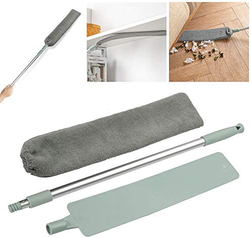 Microfiber Duster,Adjustable Bedside Dust Brush Long Handle Mop