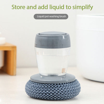 Kitchen soap dispensing push-type palm brush multifunctional cleaning brush